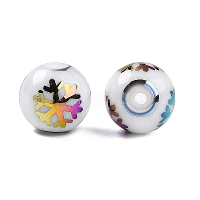 Christmas Opaque Glass Beads EGLA-R113-01D-1