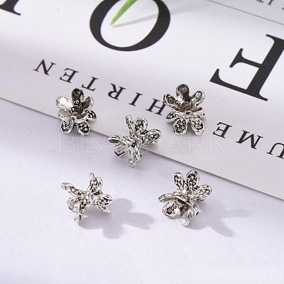 Tibetan Style Double Sided Flower Bead Caps PALLOY-O042-02-1