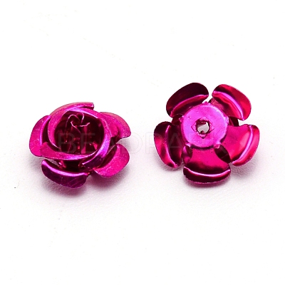 Aluminum Flower Beads FALUM-WH0001-01C-1