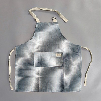 Stripe Polycotton Sleeveless Apron AJEW-WH20067-020A-1