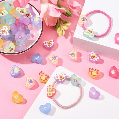 Transparent Printed Acrylic Beads MACR-S373-124-H-1