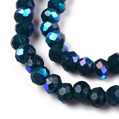 Electroplate Opaque Solid Color Glass Beads Strands EGLA-A034-P3mm-L07-1