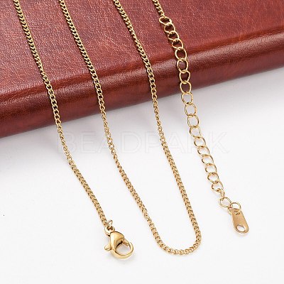 304 Stainless Steel Necklaces X-NJEW-E080-11G-1