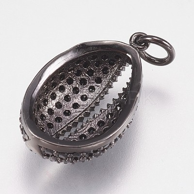 Brass Micro Pave Cubic Zirconia Pendants KK-I614-067B1-1