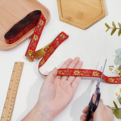 Ethnic Style Polyester Jacquard Ribbon OCOR-WH0078-478A-04-1