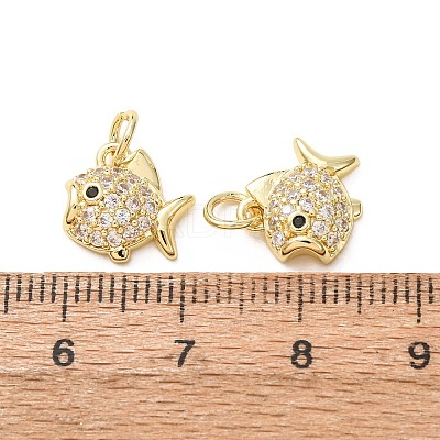 Brass Micro Pave Black Cubic Zirconia Charms CU-E003-18G-06-1