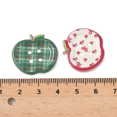 4-Hole Apple Plastic Buttons BUTT-F066-01-1