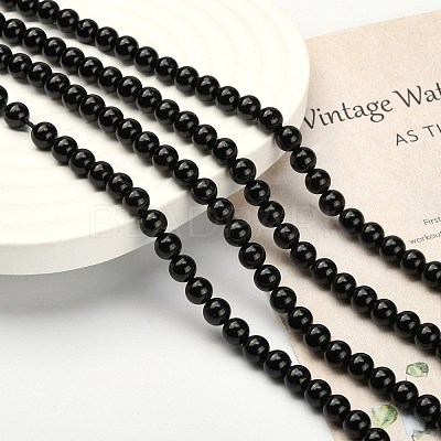 Grade A Natural Tourmaline Round Bead Strands G-L417-10-6mm-1