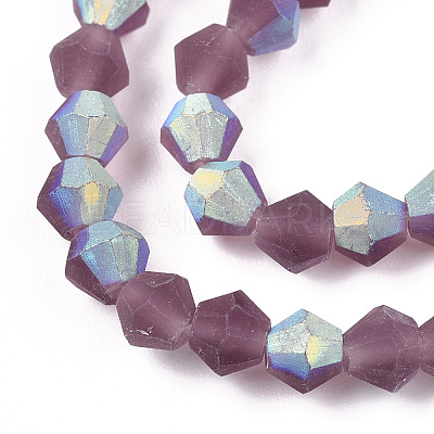 Imitate Austrian Crystal Bicone Frosted Glass Beads Strands LS-EGLA-A039-T4mm-MB04-1