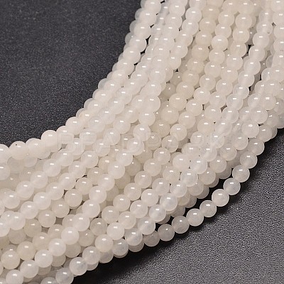 Natural White Jade Round Bead Strands G-P072-08-8mm-1