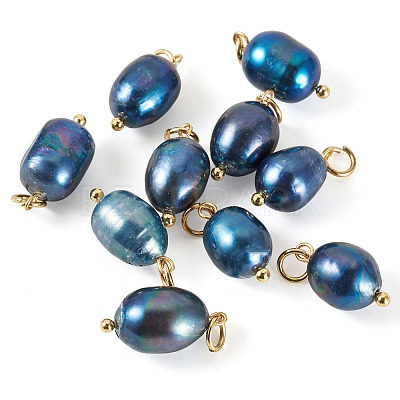 10Pcs Natural Cultured Freshwater Pearl Pendants HJEW-TAC0181-1