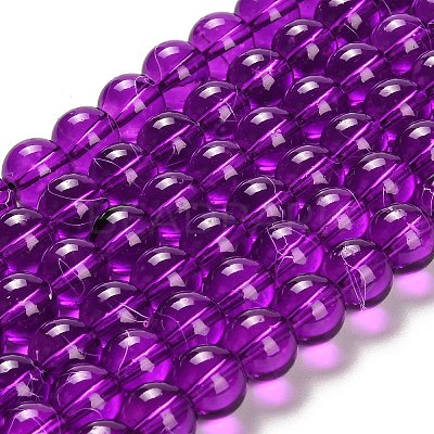 Drawbench Transparent Glass Beads Strands GLAD-Q012-10mm-20-1