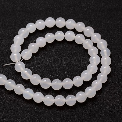 Natural White Agate Bead Strands X-G-G880-03-8mm-1