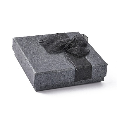Bowknot Organza Ribbon Cardboard Bracelet Bangle Gift Boxes X-BC148-05-1