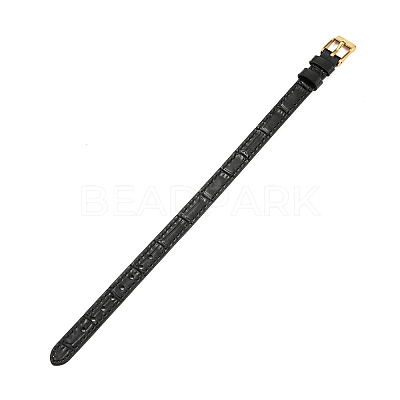 Leather Textured Bracelet Straps Slide Wristbands for Slide Charms AJEW-K232-01G-08-1
