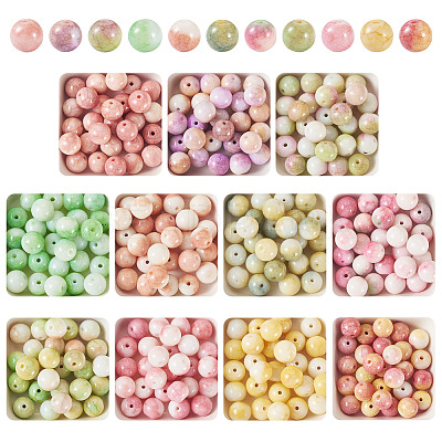 220Pcs 11 Colors Dyed Handmade Lampwork Beads LAMP-TA0001-41B-1
