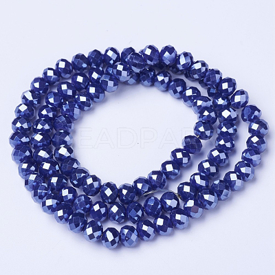 Electroplate Glass Beads Strands EGLA-A034-P8mm-A11-1