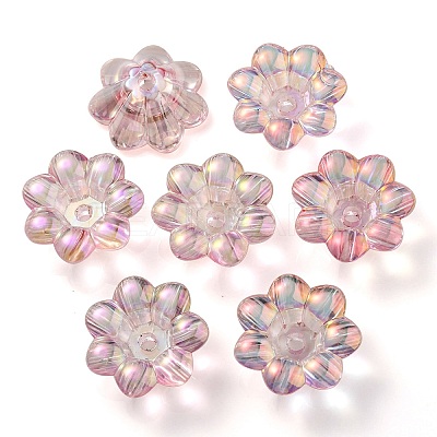 UV Plating Rainbow Iridescent Acrylic Beads OACR-P010-04B-1