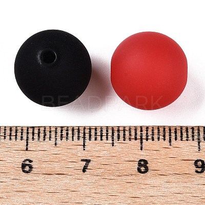 Rubberized Style Imitated Silicone Acrylic Beads MACR-T048-01A-02-1