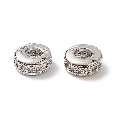 Brass Micro Pave Cubic Zirconia Beads ZIRC-F001-121P-1