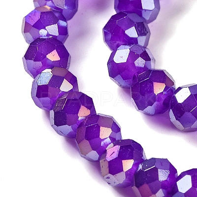Baking Electroplate Glass Beads Strands X-DGLA-A039-J8mm-B05-1