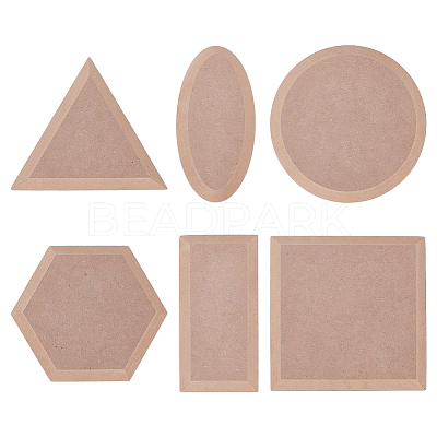 6Pcs MDF Wood Ceramic Clay Craft Mold Set DIY-WH0349-400A-1