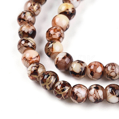 Baking Paint Glass Beads Strands DGLA-N003-4mm-B06-1