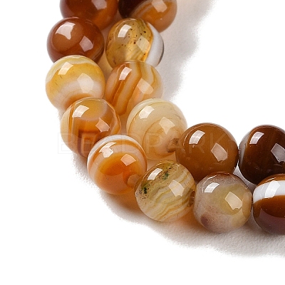 Natural Striped Agate/Banded Agate Beads Strands G-Z060-A01-A09-1