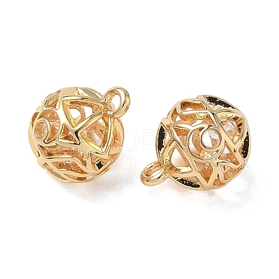 Brass Micro Pave Clear Cubic Zirconia Pendants KK-D261-01G-07-1