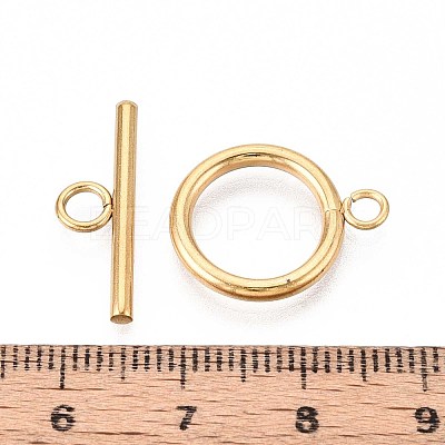 Ion Plating(IP) 304 Stainless Steel Ring Toggle Clasps X1-STAS-A092-09H-G-1