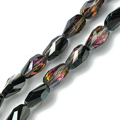 Transparent Electroplate Glass Beads Strands GLAA-K064-03A-HP01-1