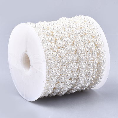ABS Plastic Imitation Pearl Beaded Trim Garland Strand AJEW-S073-03-1