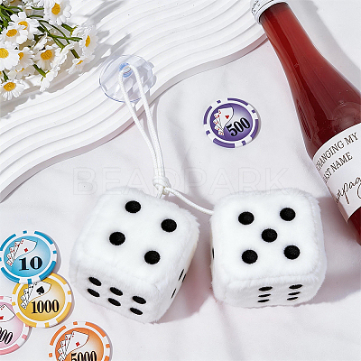 Dice Plush Cloth Pendant Decorations HJEW-SP0001-84A-1