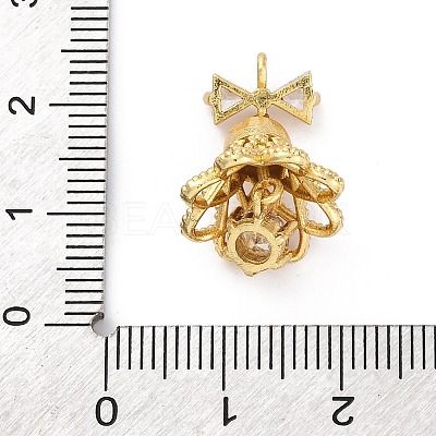 Rack Plating Brass with Cubic Zirconia Pendants KK-Q010-08G-1