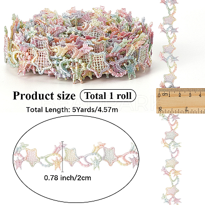 5 Yards Flower Polyester Lace Ribbon OCOR-GF0004-95A-1