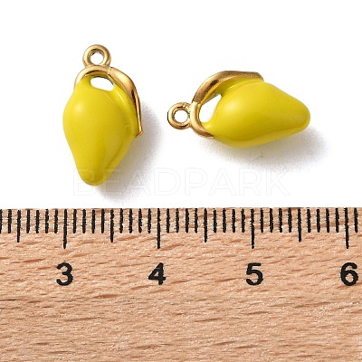 304 Stainless Steel Enamel Pendants STAS-B100-06G-06-1