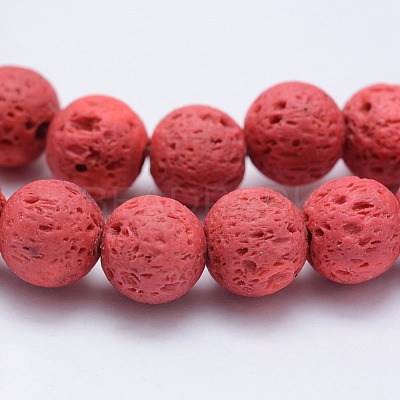Natural Lava Rock Beads Strands G-F531-6mm-G11-1