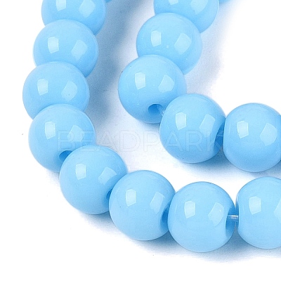 Opaque Solid Color Glass Beads Strands GLAA-T032-P6mm-22-1