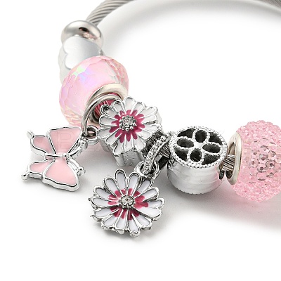 Non-Tarnish 201 Stainless Steel European Bracelet OQ8559-3-1