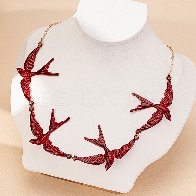 Alloy Enamel Link Chain Necklaces WG1FAB4-01-1
