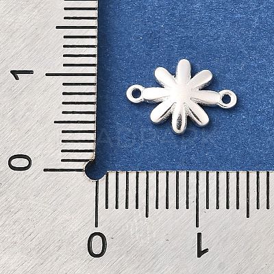 925 Sterling Silver White Enamel Daisy Flower Connector Charms STER-F059-07S-1