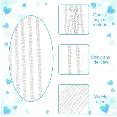 10 Strands Imitate Austrian Crystal Bicone Glass Beads Strands GLAA-HY0001-37A-1