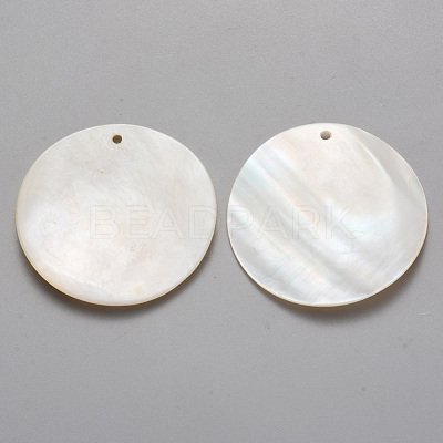 Natural Freshwater Shell Pendants SHEL-R021-01-1