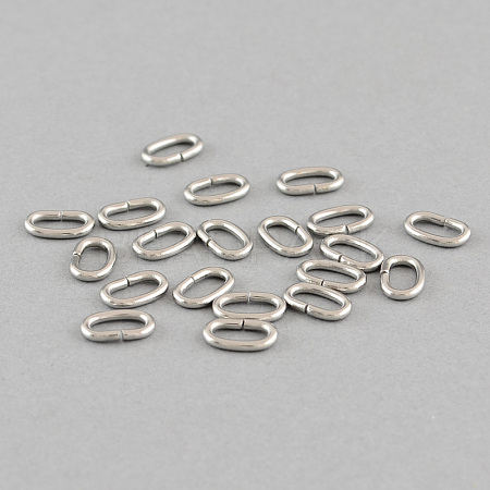 304 Stainless Steel Open Jump Rings Oval Jump Rings X-STAS-Q186-03-8x5mm-1