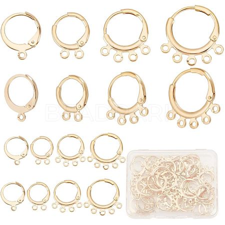 CREATCABIN 50Pcs 4 Style Rack Plating Brass & 304 Stainless Steel Leverback Earring Findings DIY-CN0002-53-1