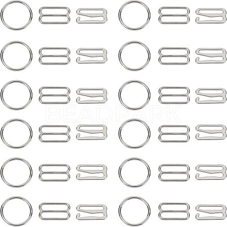 180Pcs 3 Styles Zinc Alloy Slider Buckles IFIN-NB0001-36-1