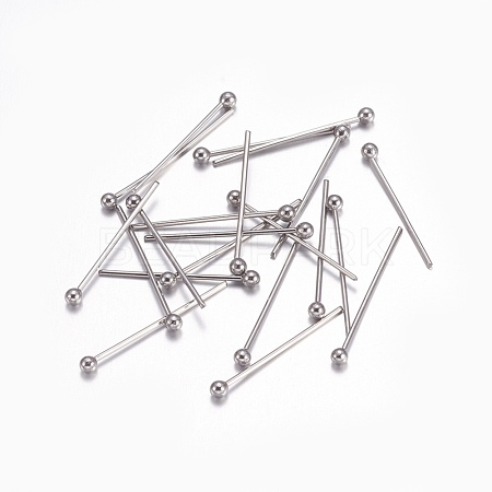 Tarnish Resistant 304 Stainless Steel Ball Head Pins STAS-O105-04-0.6x18mm-1