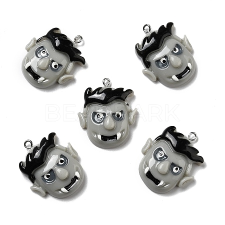 Halloween Opaque Resin Pendants X-RESI-B011-06-1