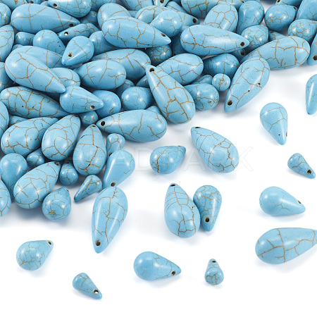 105Pcs 3 Styles Synthetic Turquoise Dyed Beads Strands G-TA0001-91A-1