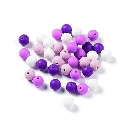 Round Food Grade Eco-Friendly Silicone Focal Beads SIL-F003-01D-1